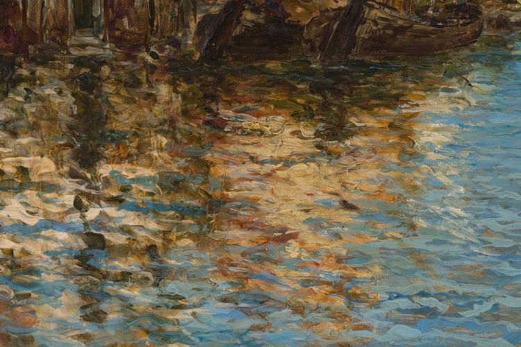 Vue de Venise Huile sur toile Signée Cousin , XIXe siècle