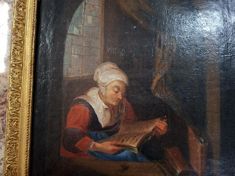 Oil on canvas – Genre scene, 18th century