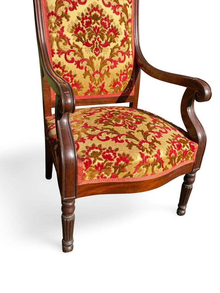 Paire de Fauteuils Louis Philippe en Acajou massif, Circa 1900