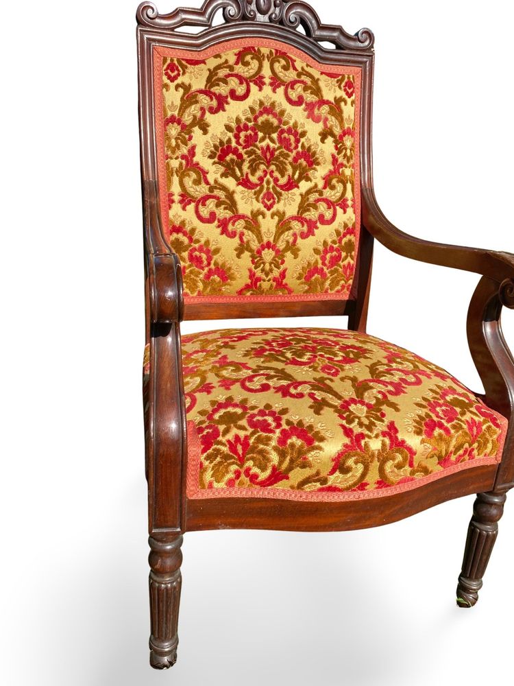 Paire de Fauteuils Louis Philippe en Acajou massif, Circa 1900