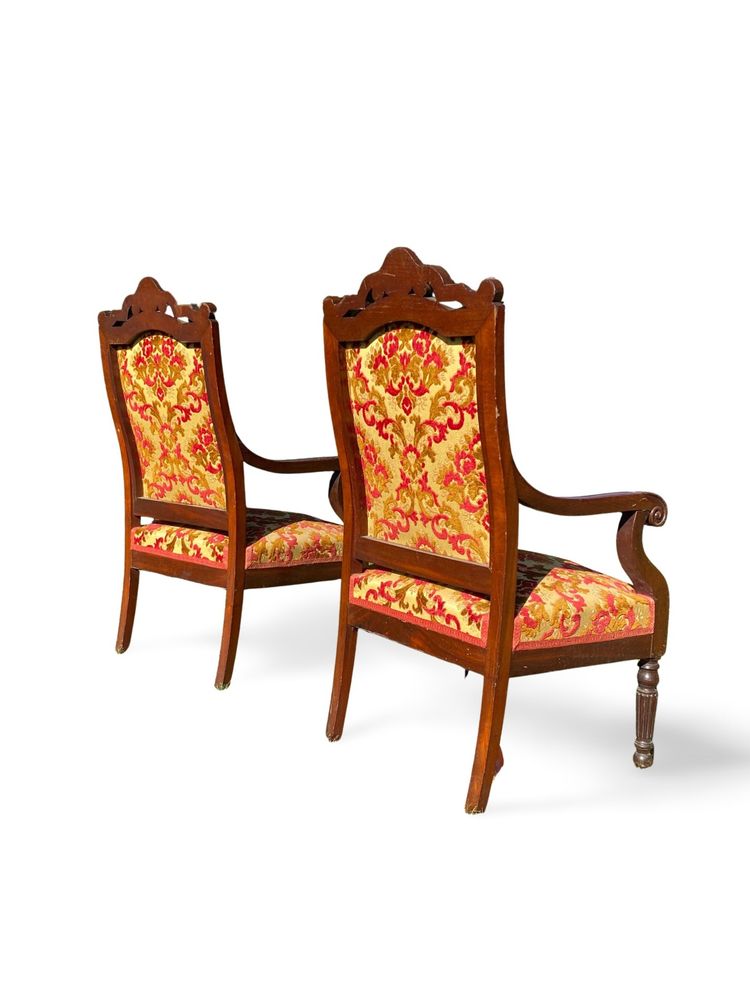 Paire de Fauteuils Louis Philippe en Acajou massif, Circa 1900