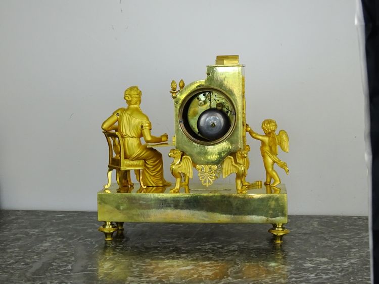 Lucien-François Feuchère (1797-1849) - Pendule d'époque Empire - "SAPHO Guidée par L'Amour"