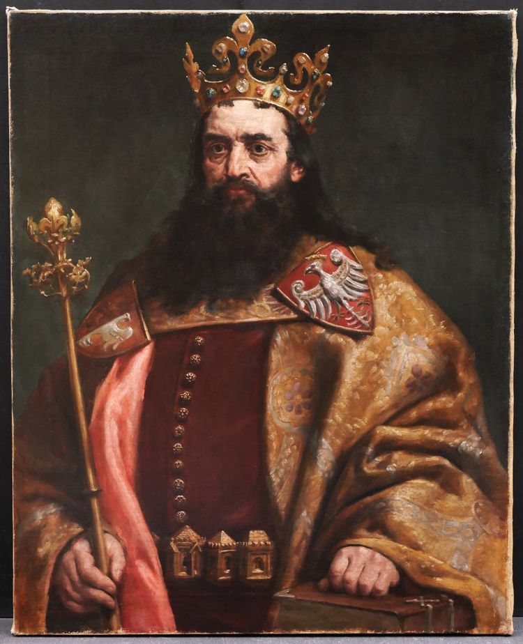 École POLONAISE du XIXème siècle, d'après Jan MATEJKO, Portrait du Roi Kazimierz III