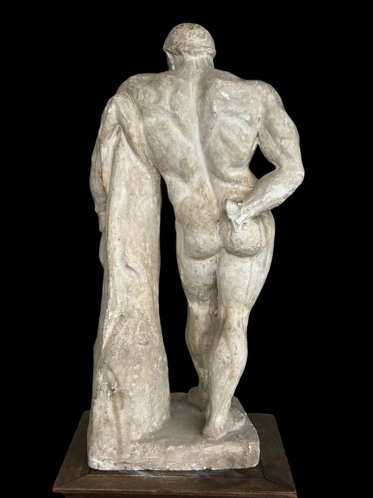 Hercule Farnèse grande sculpture en plâtre grand tour fin XIXéme - d’après l’antique H 77 cm