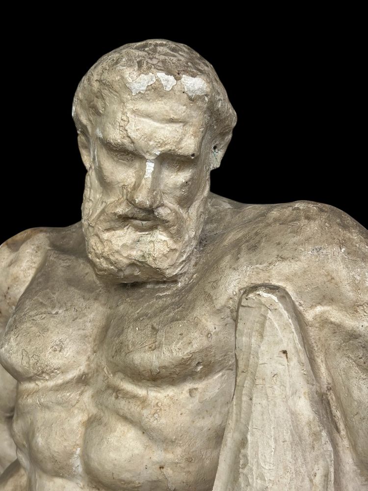 Hercule Farnèse grande sculpture en plâtre grand tour fin XIXéme - d’après l’antique H 77 cm