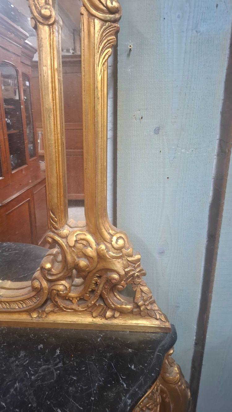 Ensemble miroir et console de style Louis xv