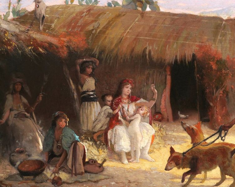 Eugène GIRARDIN, Kabylen auf dem Rückweg von der Jagd in Algerien, orientalistisches Gemälde (GROSSFORMAT)