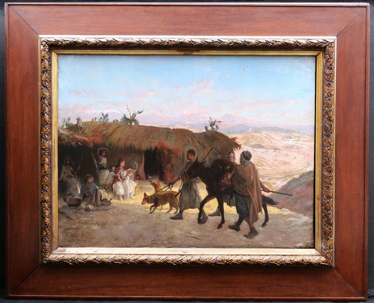 Eugène GIRARDIN, Kabylen auf dem Rückweg von der Jagd in Algerien, orientalistisches Gemälde (GROSSFORMAT)
