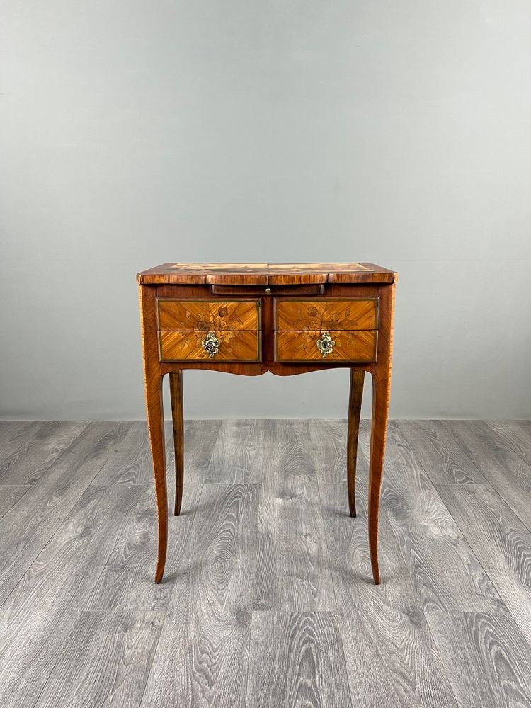 Louis XV-style Marquetry Sewing Table, 20th Century