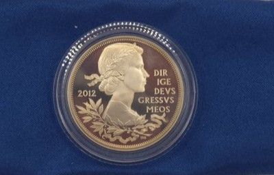 2012 Queen Elizabeth II Diamond Jubilee Five Pound Crown Silver Proof Coin