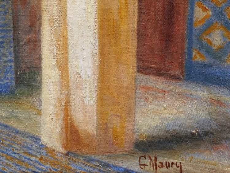 Georges MAURY, Innenansicht einer Moschee oder eines marokkanischen Palasts, orientalistisches Gemälde (GROSSFORMAT)