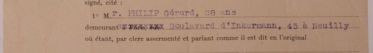 Gérard Philippe - (1922 - 1959) - Acteur français - Citation à comparaitre - Police