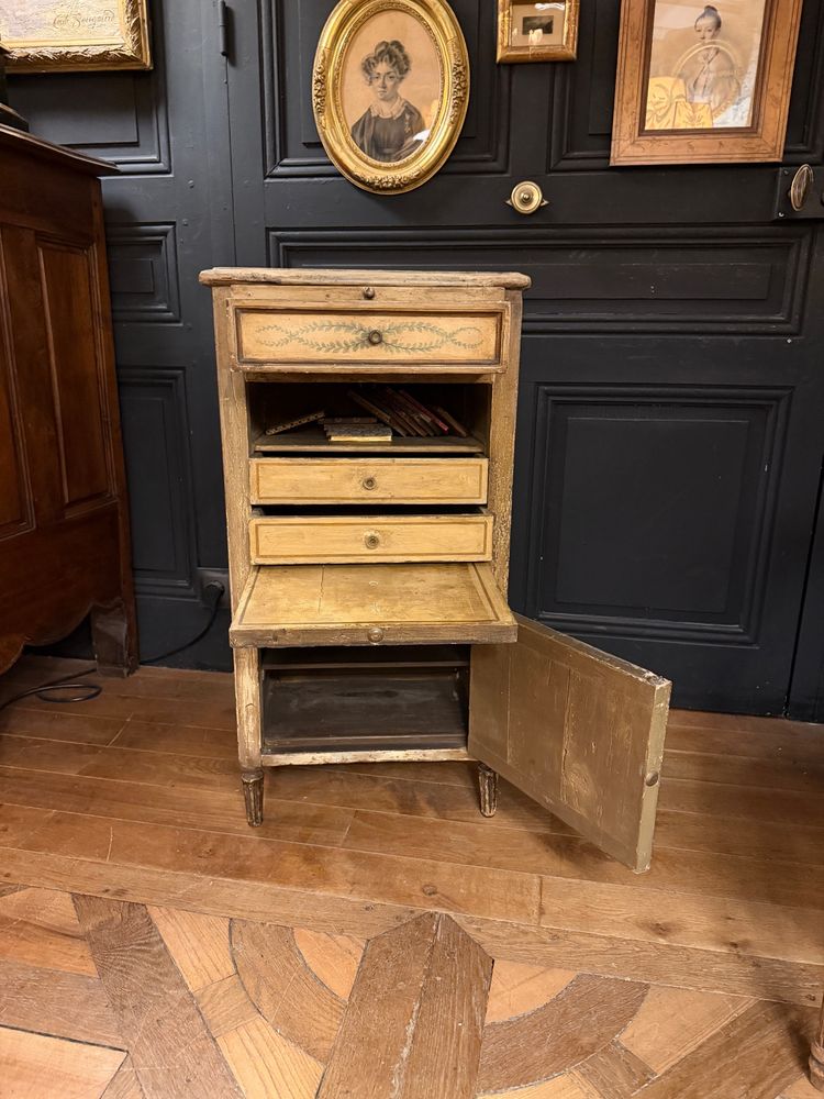 Kleiner Sekretär aus bemaltem Holz im Stil Ludwigs XVI., 19. Jahrhundert