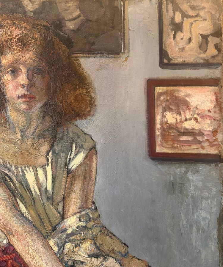 Harry Bloomfield (1883–1941) - Dipinto *La donna dai capelli rossi nello studio*, 1907 circa