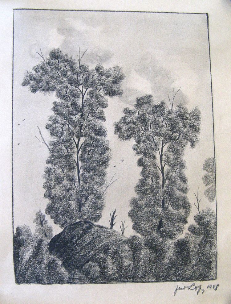 3 charcoal drawings by Ferdinand Lop, dated 1948. 