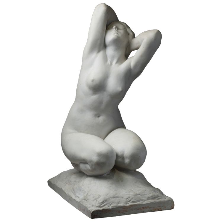 D’après Amedeo Gennarelli (1881-1943), sculpture en terre cuite peinte en blanc, époque Art Déco