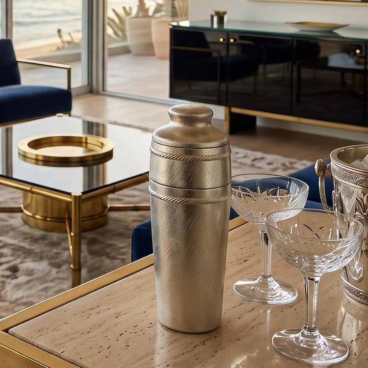 Shaker da cocktail italiano in stile Mid-Century Modern degli anni '60 di Giovanni Alessi (FAO)