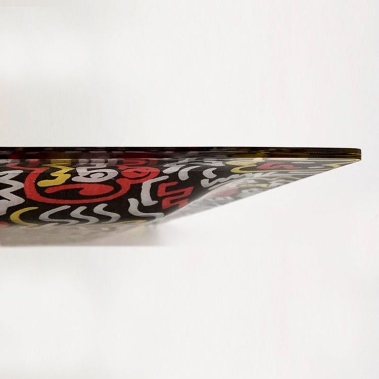 Vassoio da portata in stile Pop Art anni '90 di Keith Haring, prodotto da Café des Arts.
