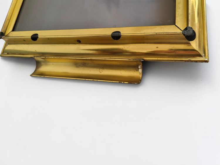 Hollywood Regency brass tray, 1960s / Smoked glass