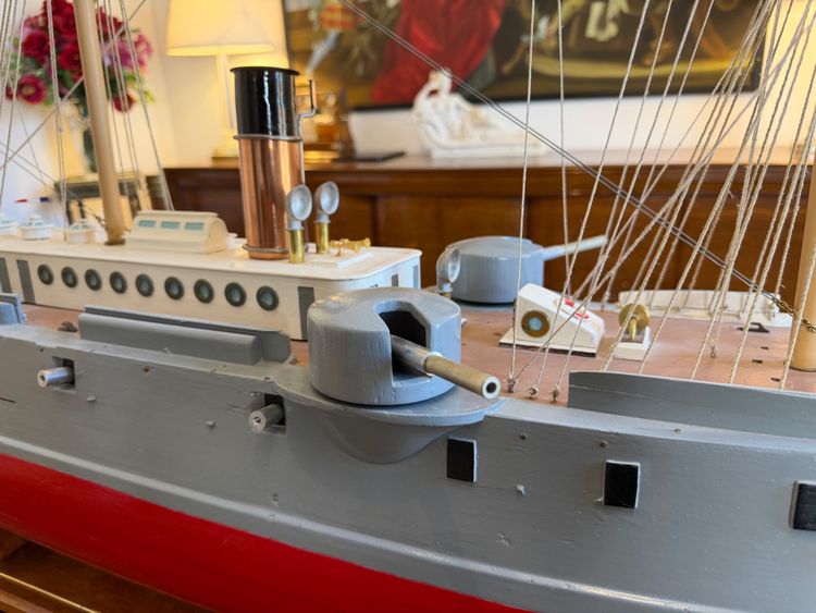 Maquette monumentale du cuirassé "FRIEDLAND" – Marine nationale – Pièce de musée – 151 cm