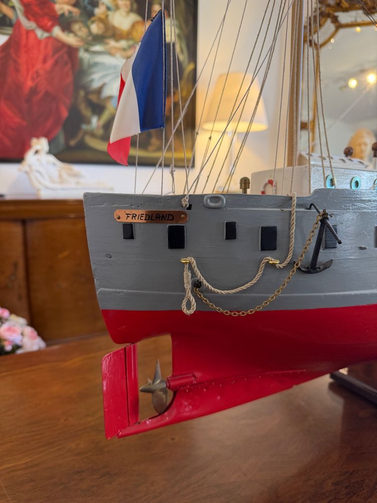 Maquette monumentale du cuirassé "FRIEDLAND" – Marine nationale – Pièce de musée – 151 cm