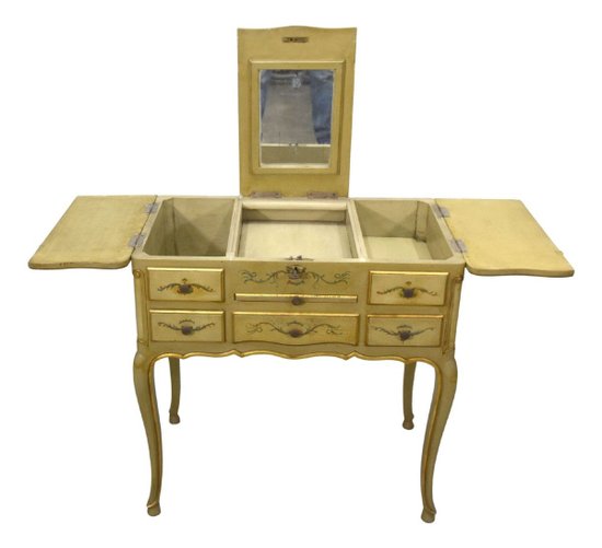 Toeletta Veneziana Stile Luigi XV Con Decoro Putti In Grisaille