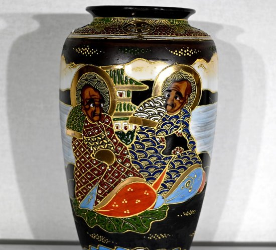 Pair of Satsuma Vases in Japanese Porcelain - Early XXth