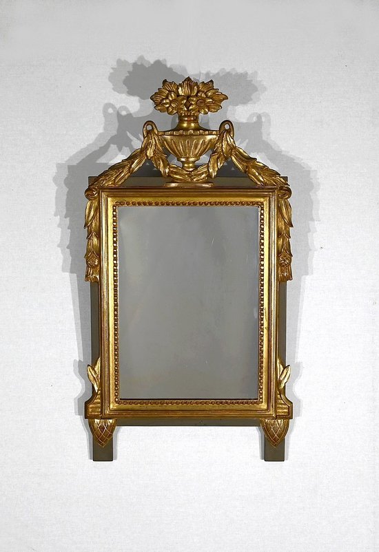 Small gilded wood mirror, Louis XVI style - Early XXth century