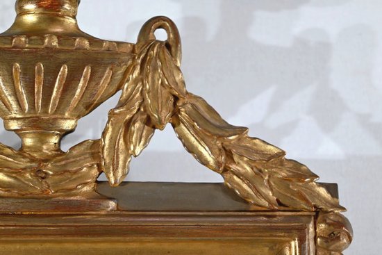 Small gilded wood mirror, Louis XVI style - Early XXth century