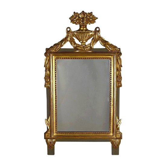 Small gilded wood mirror, Louis XVI style - Early XXth century