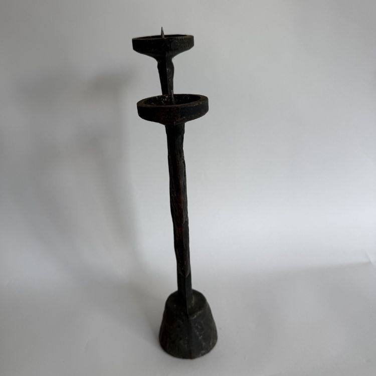 Horst Dalbeck – Brutalist two-armed cast iron candlestick