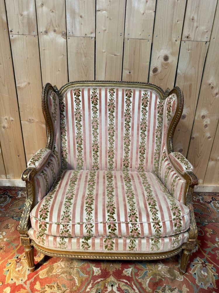 Armchair - Louis XVI style wing chair "JANSEN"