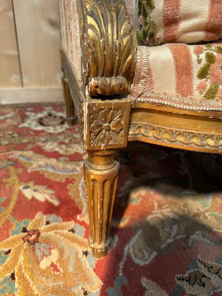 Armchair - Louis XVI style wing chair "JANSEN"