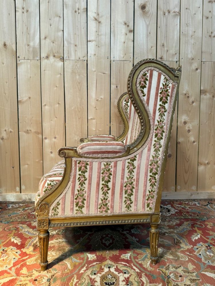 Armchair - Louis XVI style wing chair "JANSEN"
