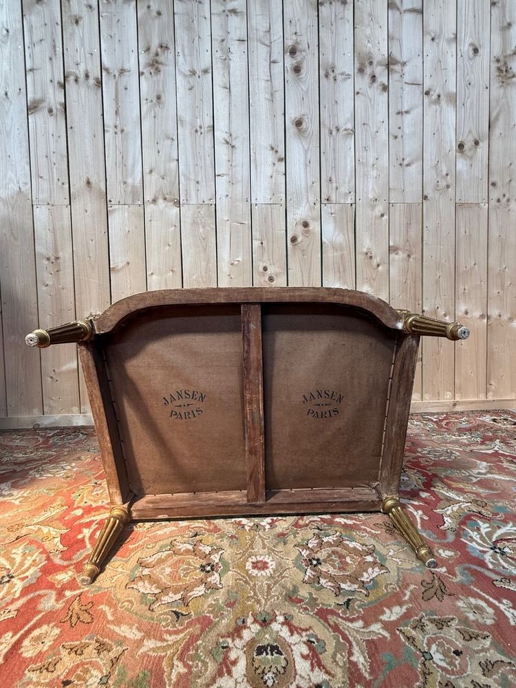 Armchair - Louis XVI style wing chair "JANSEN"