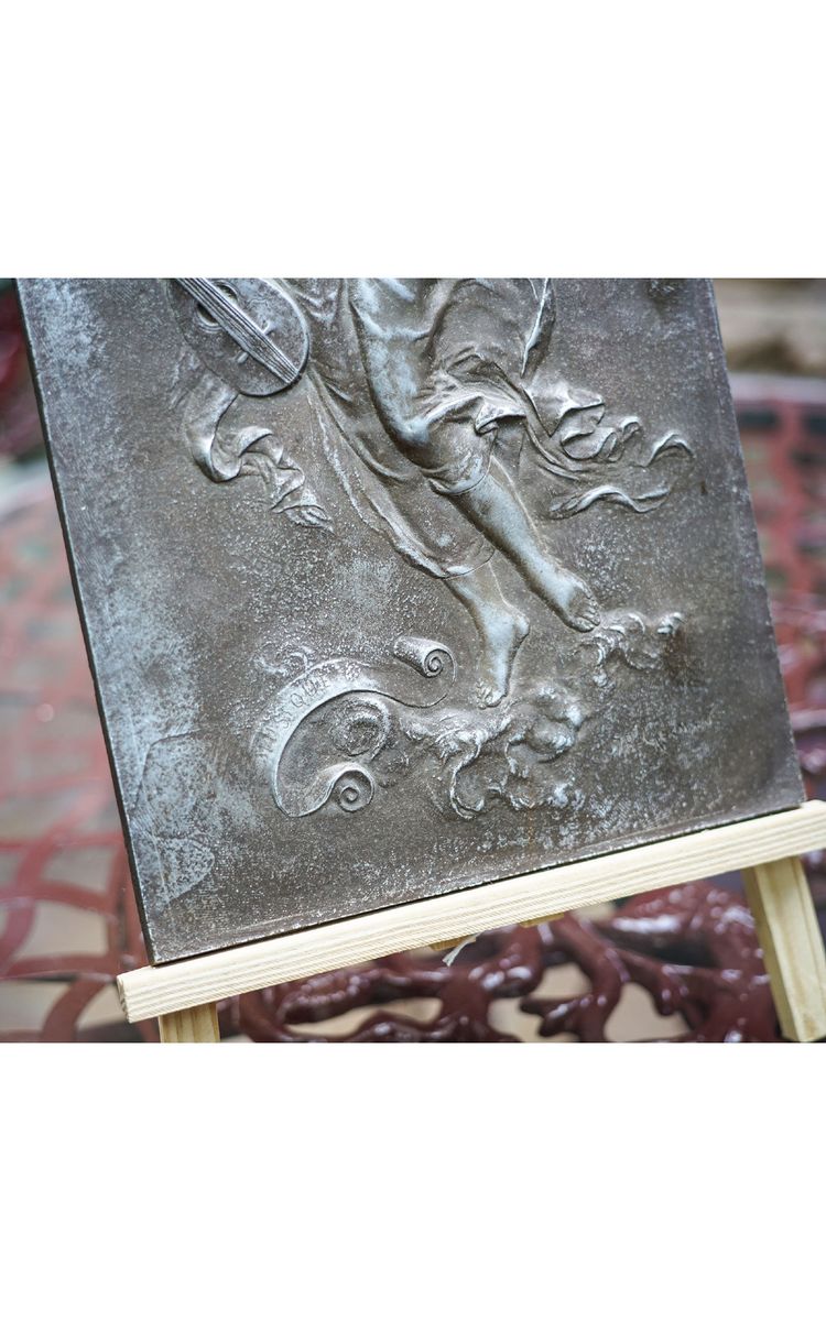Jean-Baptiste GERMAIN, Musica e scultura, Due eleganti targhe in bronzo bianco