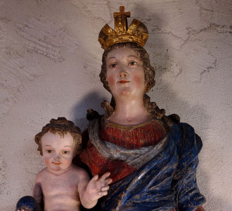 Large Immaculate Virgin in polychrome wood