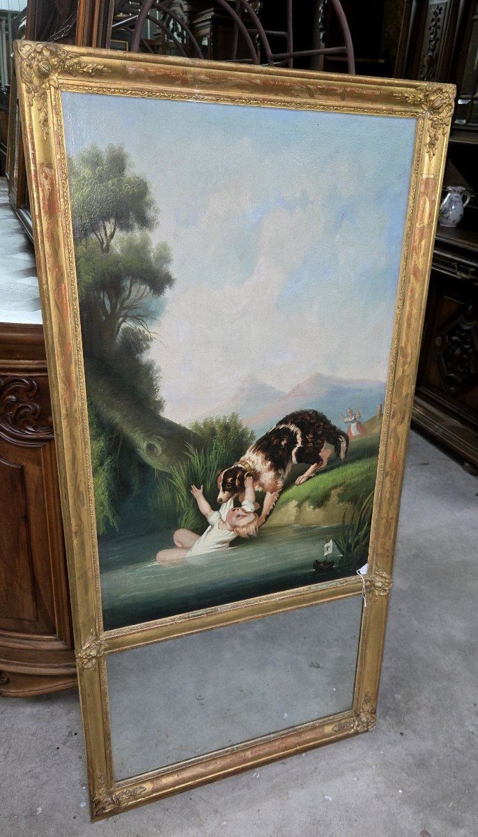 Grande specchiera trumeau epoca Napoleone III