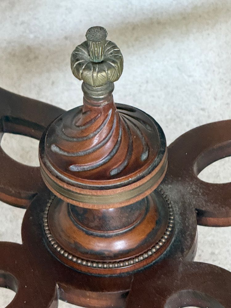 cracked marble pedestal table