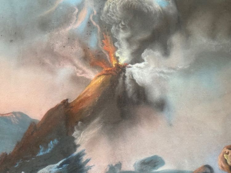 Gouache „Eruption du Vésuve