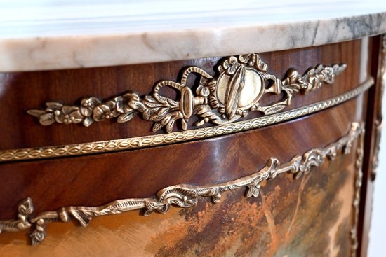 Buffet-Commode Demi-Lune en Acajou, Transition Louis XV / Louis XVI – 1ère Partie du XXe