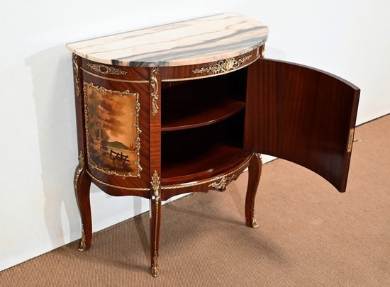 Buffet-Commode Demi-Lune en Acajou, Transition Louis XV / Louis XVI – 1ère Partie du XXe