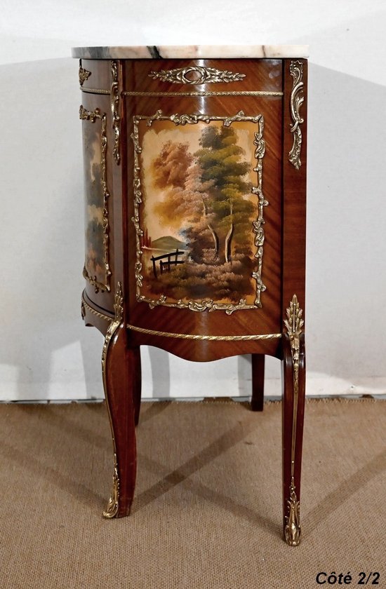 Buffet-Commode Demi-Lune en Acajou, Transition Louis XV / Louis XVI – 1ère Partie du XXe