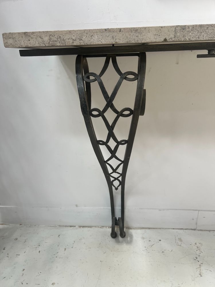 Console de style Art Déco en fer forgé martelé XX siècle