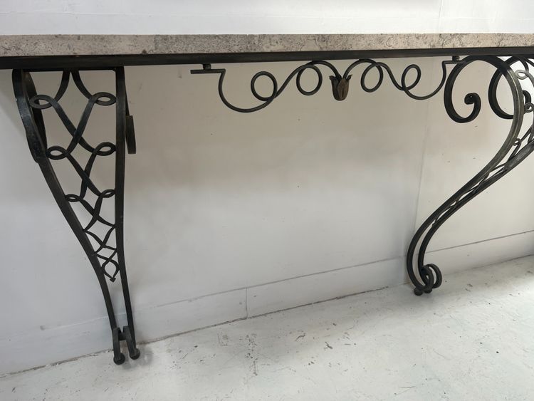 Console de style Art Déco en fer forgé martelé XX siècle
