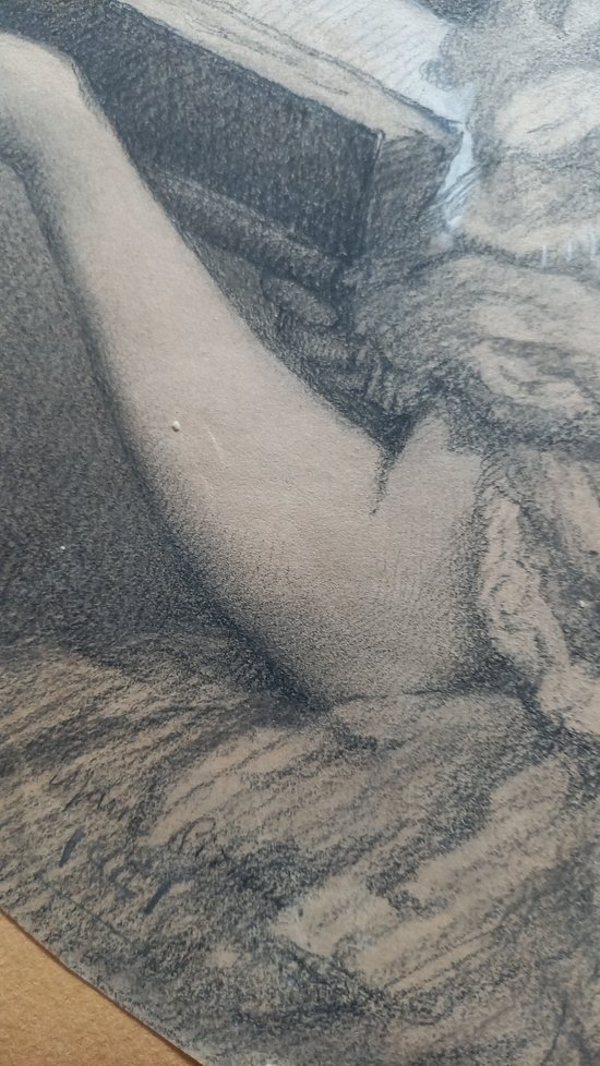 Ritratto in pietra nera del XIX secolo