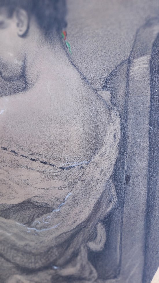 Ritratto in pietra nera del XIX secolo
