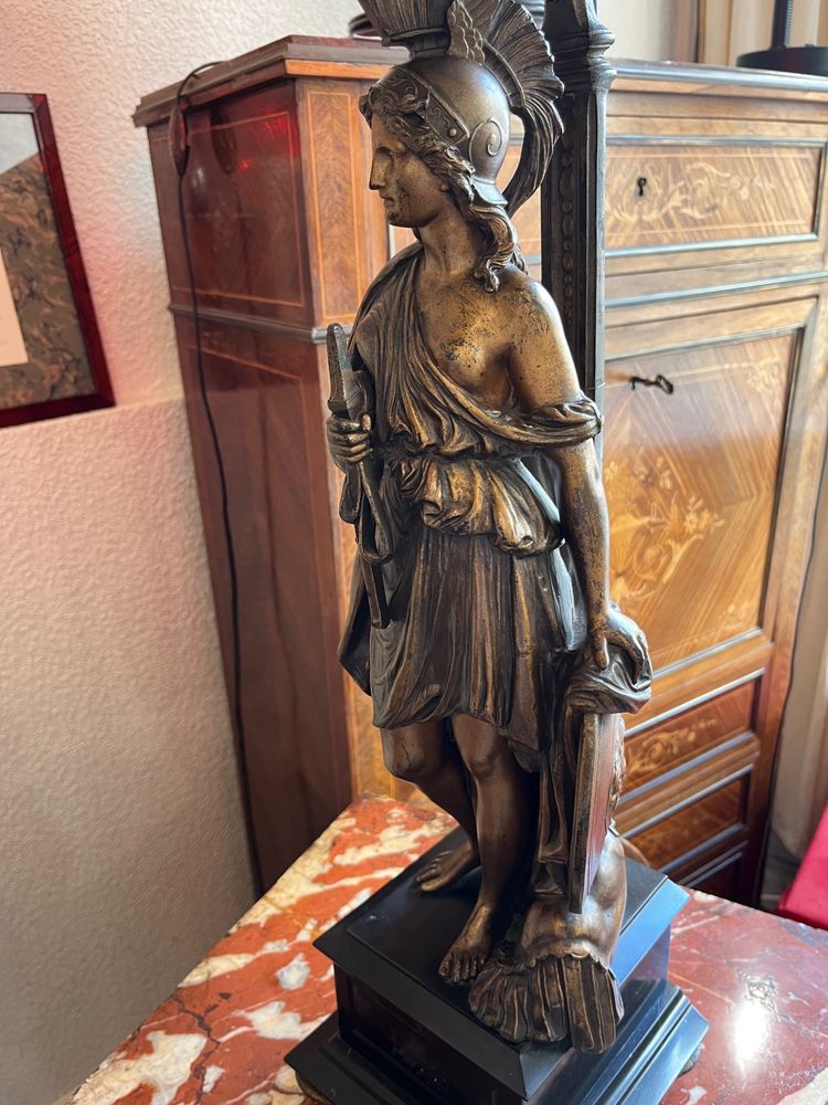 Important bronze candelabrum depicting Athena