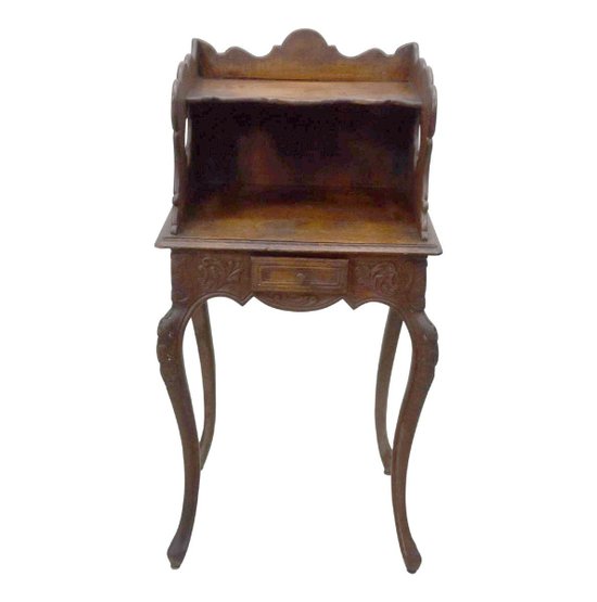 Louis XV Style Bedside Table In Oak XIXth