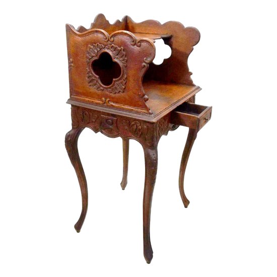 Louis XV Style Bedside Table In Oak XIXth